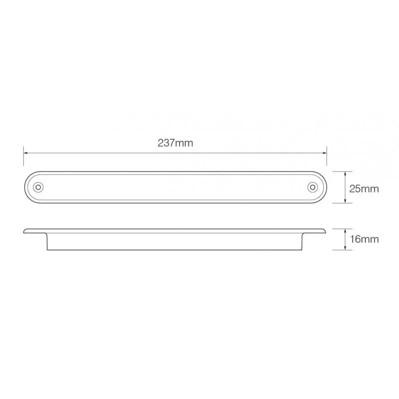 Stop / Tail Strip Lamp Black 24v 235R24E LED Autolamp