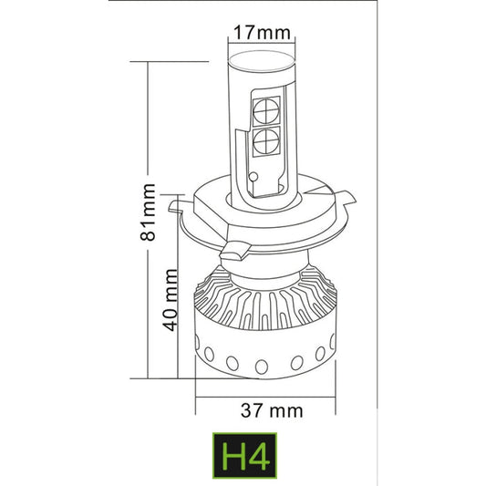 LEDSON Truck (24V) Canbus (H4) LED Headlights kit
