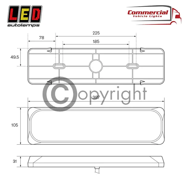 LED Autolamps 385ARRMB Rear Combo Lamp with Dynamic Indicator 12/24v In Your Truck Ltd