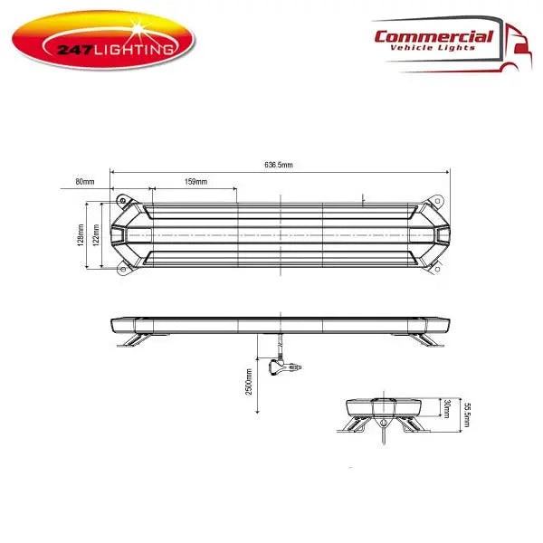 Atlas Slim 25" Amber Warning LED Lightbar 247-7750 247 Ligthing