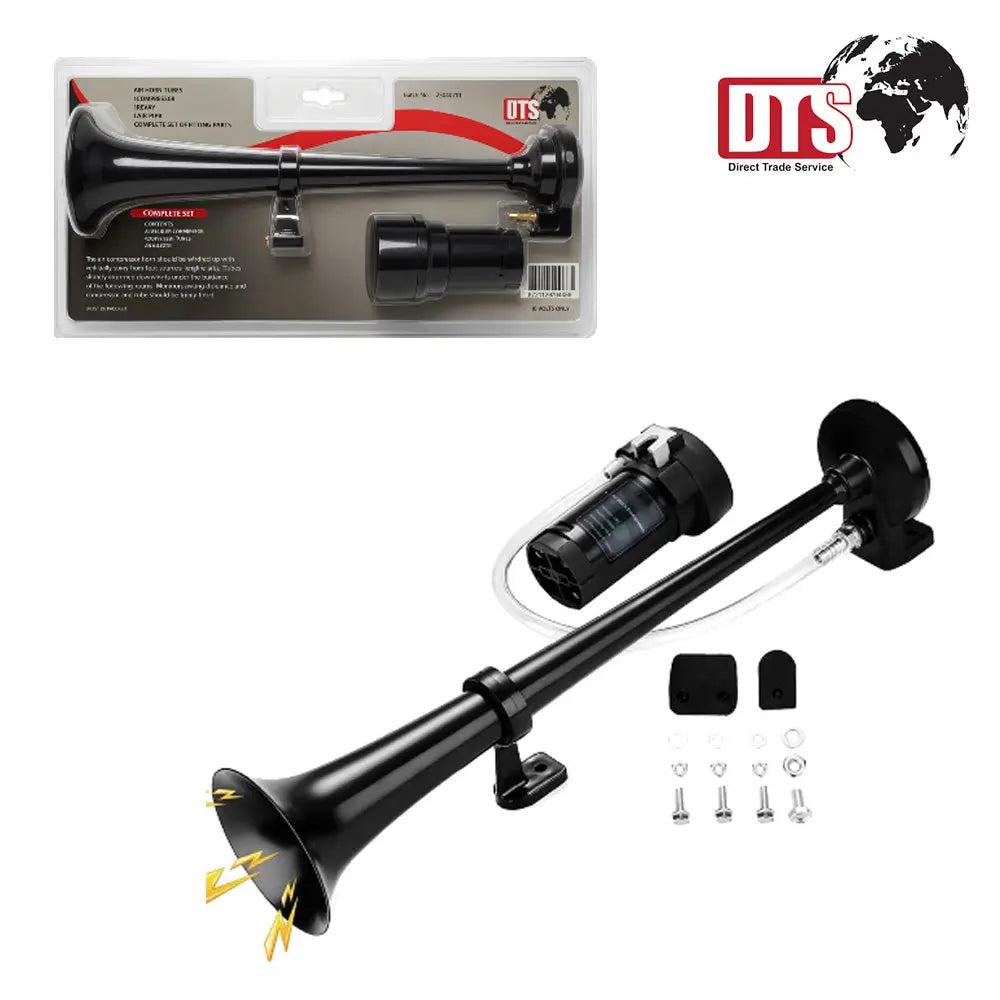 DTS Air Horn with Compressor 12V Complete Set Chrome Direct Trade Service