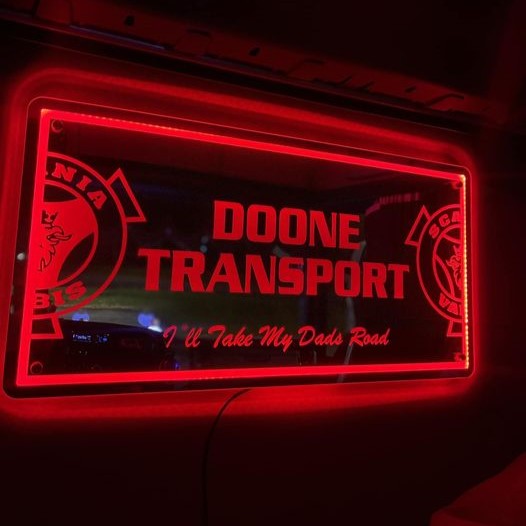 Custom Mirror / Clear Plexi Sign Truck / Van Lightboard