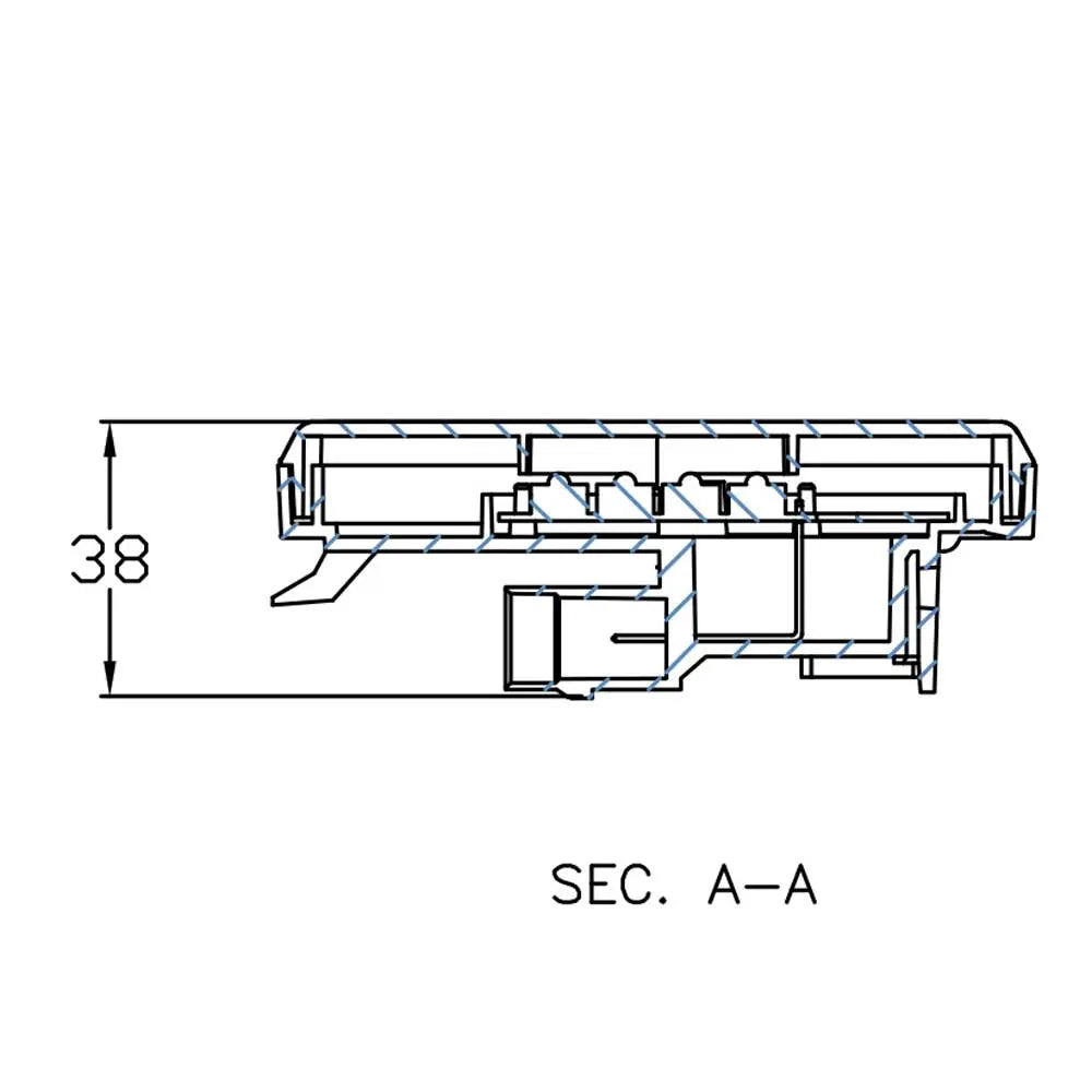 Cross-section drawing of New Side Marker Lamp to suit Scania, Part No.: 1001-3065, showing internal features and overall height, engineered for durability and safety compliance.