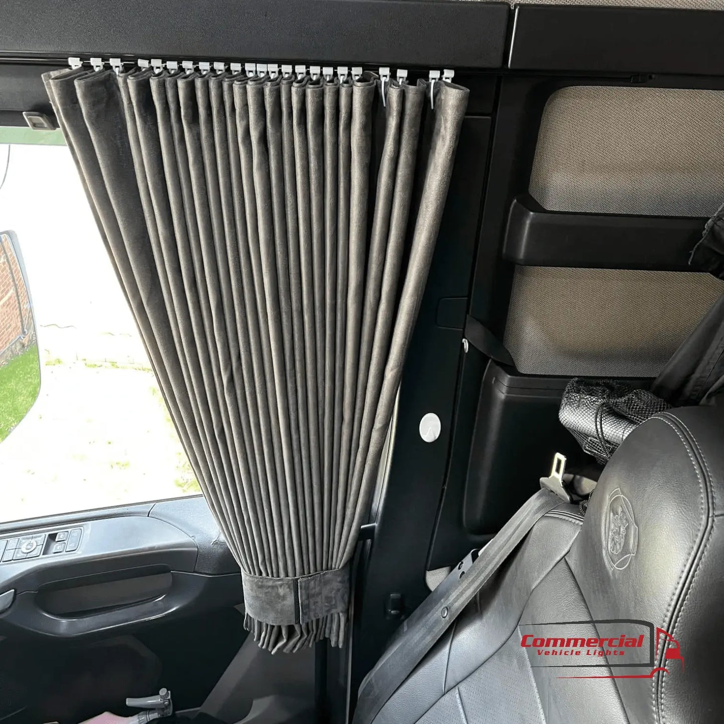 Navy Blue Truck Curtains With RED Tassel Set Premium Quality Double Lined Universal