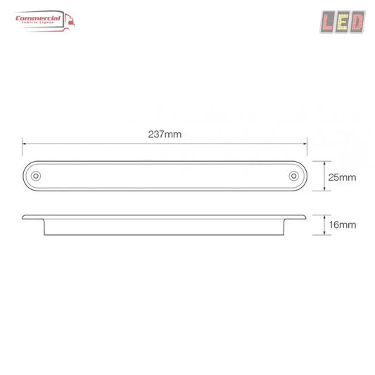 24V Stop/Tail Strip Lamp - 235R24E LED Autolamp