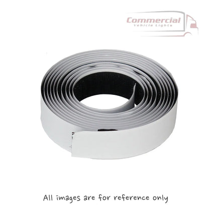 Coiled Pelmet Spare Tape 2.5m for Truck Front Windows, featuring self-adhesive hook-and-loop material, ideal for secure, removable mounting of vehicle lights or trim.