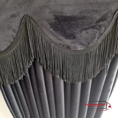 Brown Truck Curtains With Black Tassel Set Premium Quality Double Lined Universal