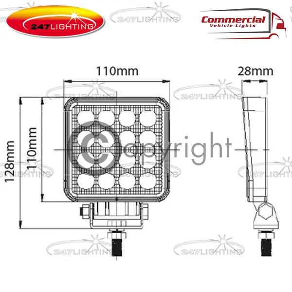 4" 32 WATT LED WORKLAMP BY 247 LIGHTING 1920 LUMENS 247 Ligthing