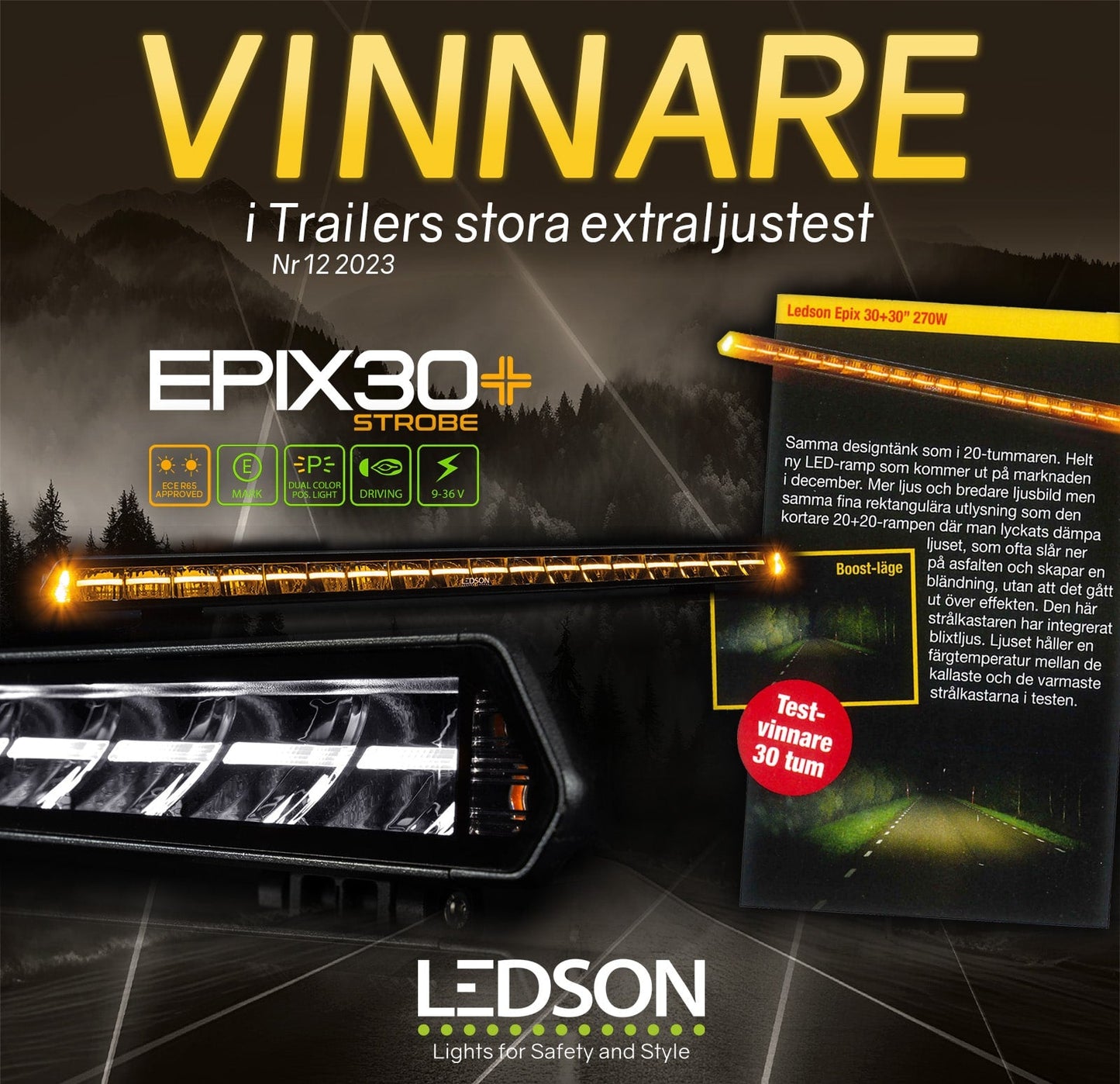 EPIX30+ |Dual color| Strobe LED bar 30" 270W Powerboost