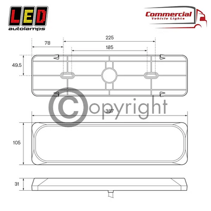 LED Autolamps 385ARRMB Rear Combo Lamp with Dynamic Indicator 12/24v In Your Truck Ltd