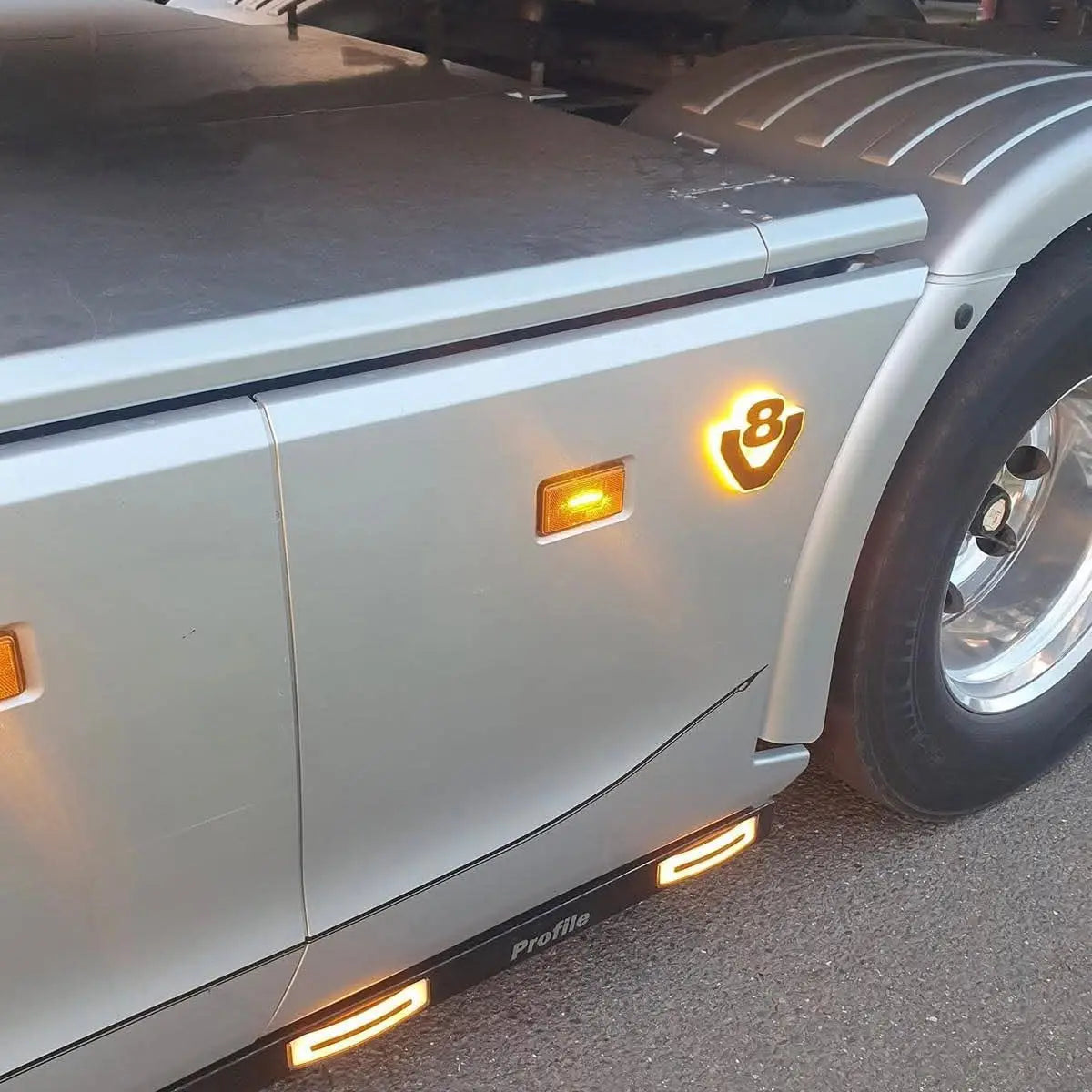 LED V8 Grille Badge Backlight Base To Suit Scania (Pair) Scania