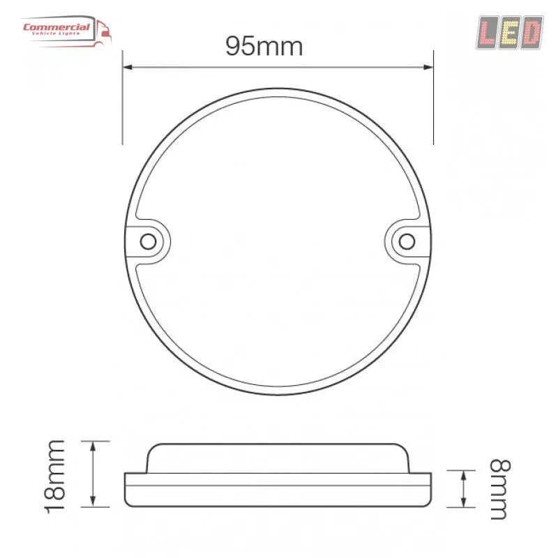 95WM 12/24 95mm Round Reverse Lamp In Your Truck Ltd
