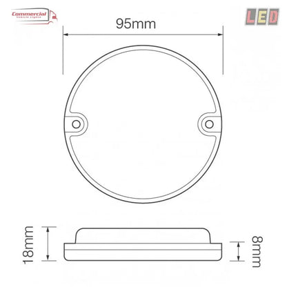 95AM 12/24 95mm Round Indicator Lamp In Your Truck Ltd