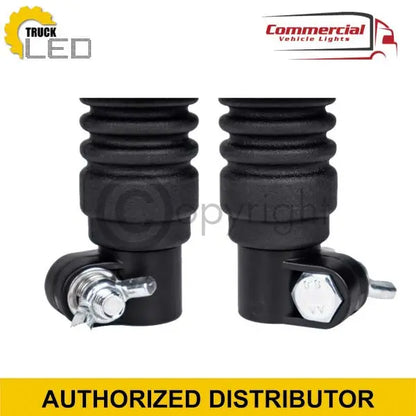 18 LED Flashing Beacon/Warning PICO Lamp with flex mount, featuring rubber bellows, metal brackets, and hardware for commercial vehicle lighting.