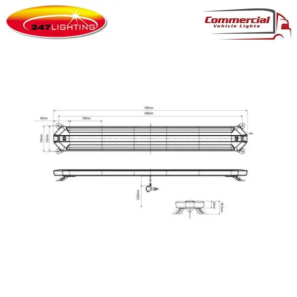 Atlas Slim 37" Amber Warning LED Lightbar 247-7752 247 Ligthing