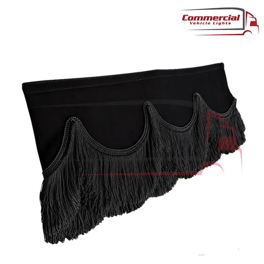 Universal Truck Front Window Pelmet Black With Black Tassels Universal
