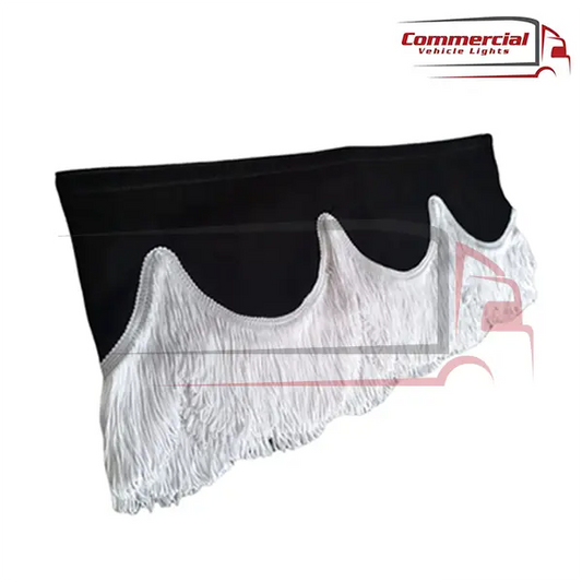 Universal Truck Front Window Pelmet Black With White Tassels Universal
