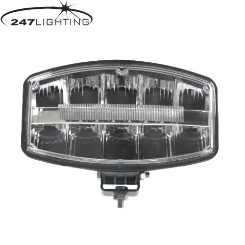LED Driving & Position Lamp 244mm | CA 6169 from 247 Lighting, featuring a clear lens, multi-LED reflector array, and adjustable mounting bracket for vehicles and off-road equipment.