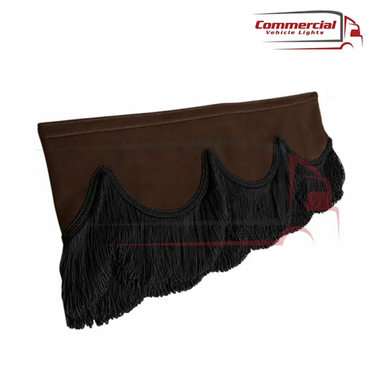 Universal Truck Front Window Pelmet Dark Brown With Black Tassels Universal