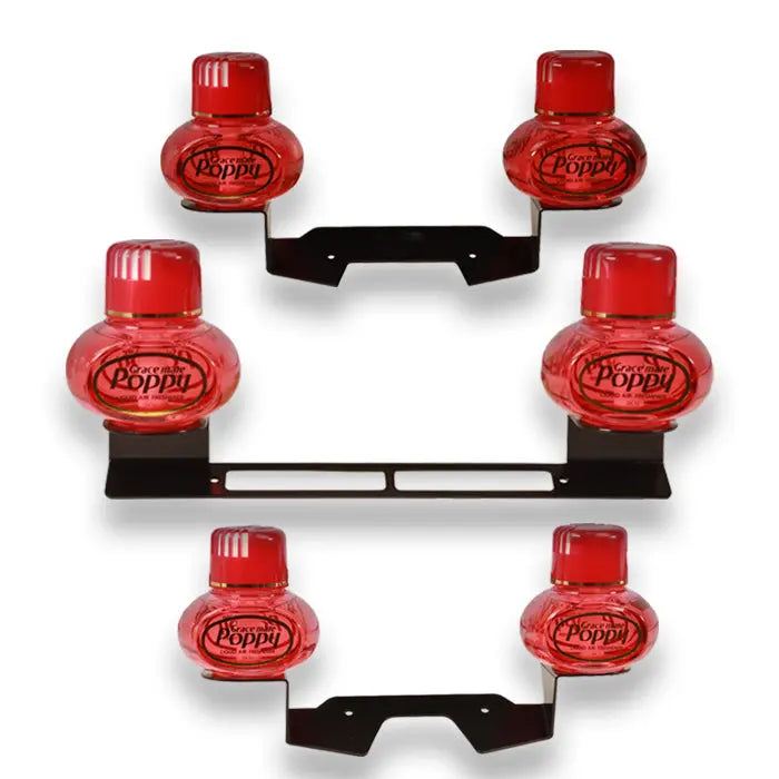 Double Poppy Steel Black Window Holder