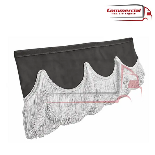 Universal Truck Front Window Pelmet Grey With White Tassels Universal