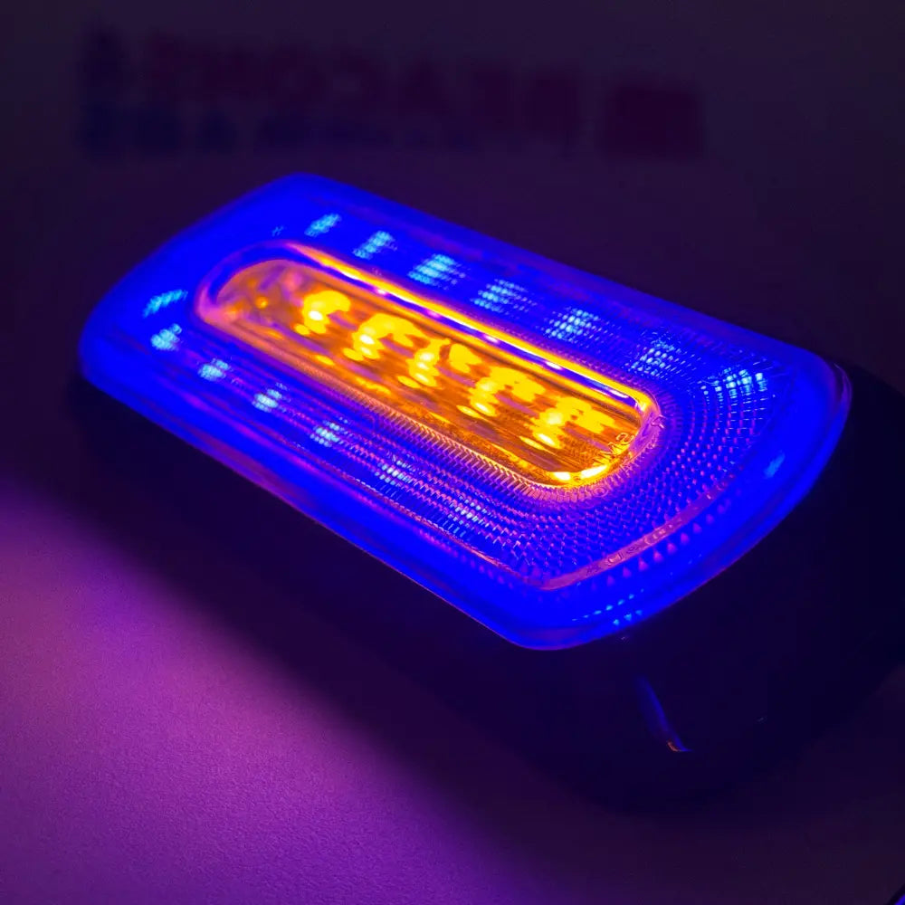 Amber HALO Strobe Warning Lamp R65, With Marker Light - 12/24v Van Master