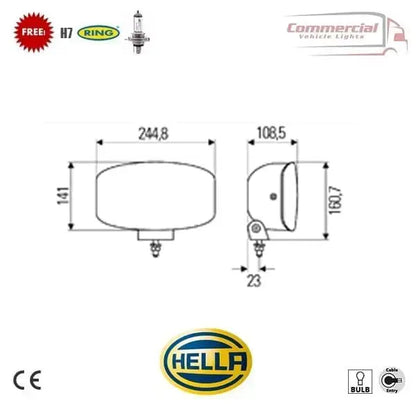 Jumbo 320 FF Spot Light / White LED Position Lights (HELLA Style) In Your Truck Ltd