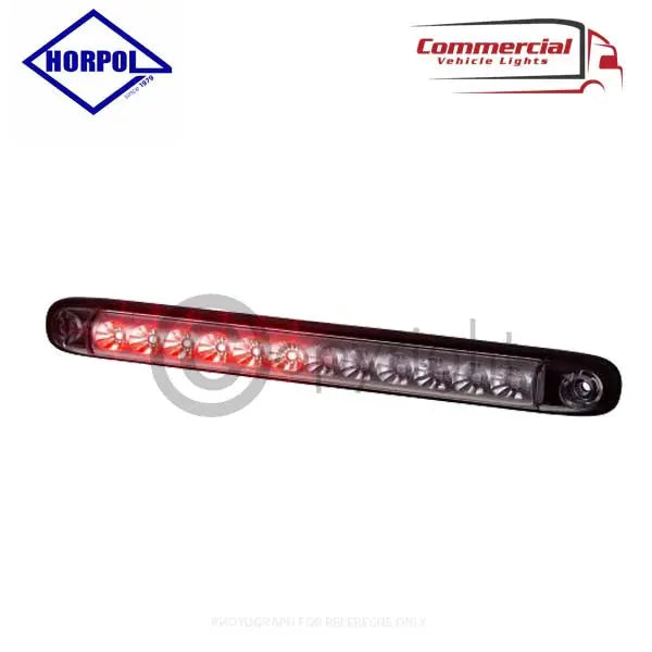 Horpol 3 FUNCTION LED COMBINATION LAMP 257 MM, slim LED light bar for commercial vehicles, featuring stop, tail, and indicator functions, shock-resistant and ECE-approved.
