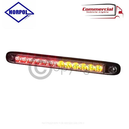 Horpol 3 FUNCTION LED COMBINATION LAMP 257 MM, featuring integrated red and amber LEDs for braking, tail, and indicator functions, with a sleek, slim design.