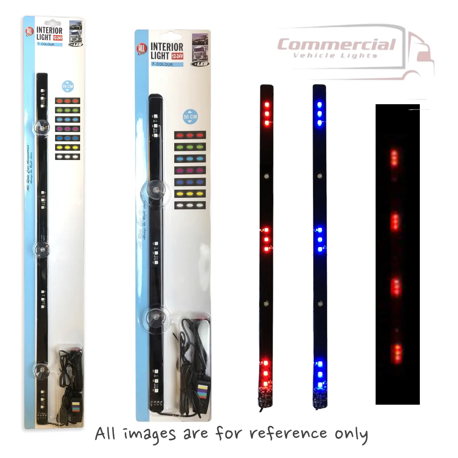 Interior Lightbar 9 or 12 Led 7 Colours 10-30V Universal