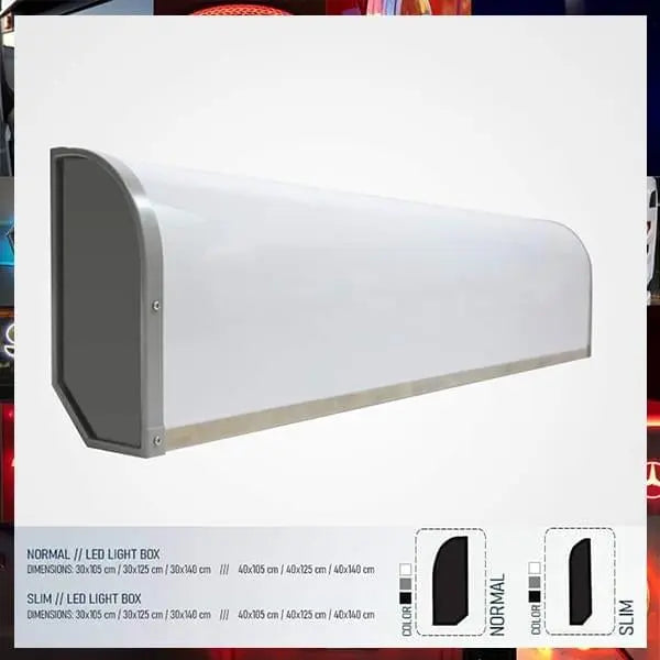105x30x15cm Standard Dutch Style Illuminated LED Headboard (White LED) with a rectangular, sleek design for trucks, showcasing two depth options and size diagrams.