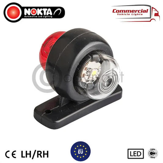 24 V Mini Short Stalk End Marker / Outline Position Light X 2 for trucks; dual-color lens, CE-approved, shockproof, waterproof, easy installation, and EU-made.