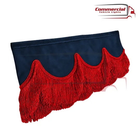 Universal Truck Front Window Pelmet Navy Blue With RED Tassels Universal