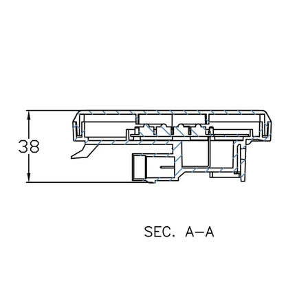 Cross-section drawing of New Side Marker Lamp to suit Scania, Part No.: 1001-3065, showing internal features and overall height, engineered for durability and safety compliance.
