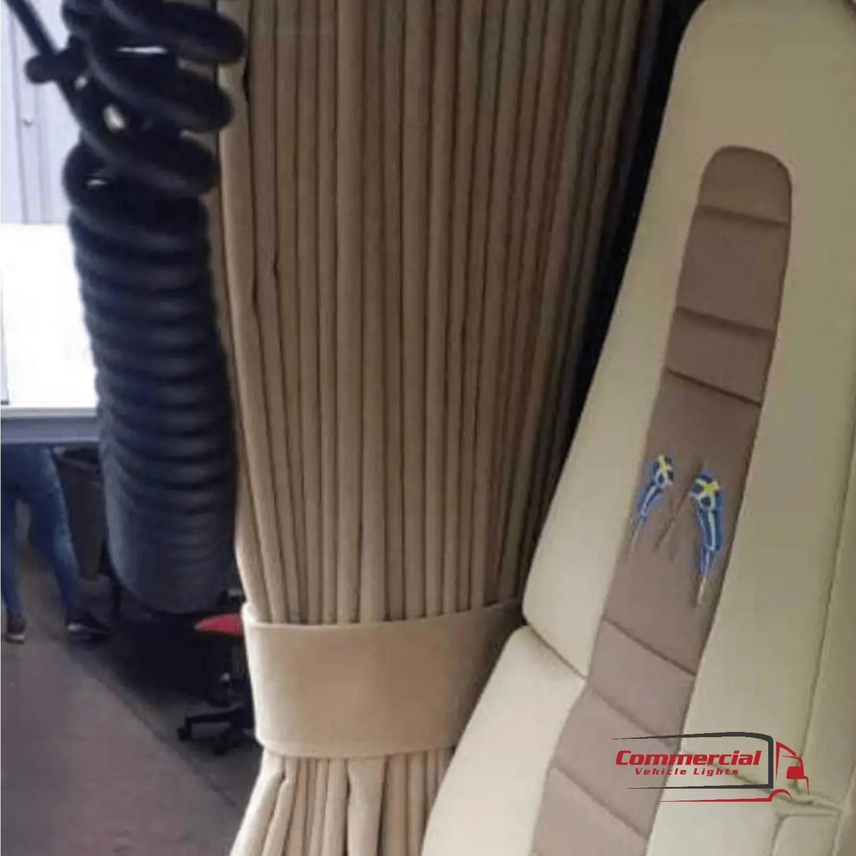 Brown Truck Curtains With Black Tassel Set Premium Quality Double Lined Universal
