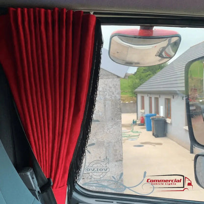 Brown Truck Curtains With White Tassel Set Premium Quality Double Lined Universal