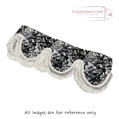 Universal Truck Front Window Pelmet Grey Danish Plush Grey Tassels