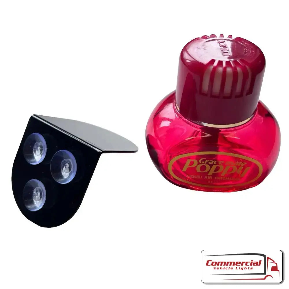 Premium Gloss Black Poppy Air Freshener Window Holder/Shelf Truck Brackets UK