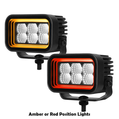 Rectangle Work Lamp With 'Tunnel Effect' Position Light