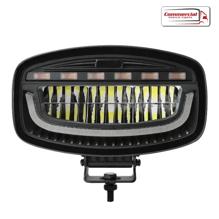 Jumbo LED Driving Spot Light With Dual Colour DRL Light & Amber Warning Strobe Universal