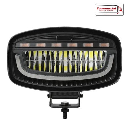 Jumbo LED Driving Spot Light With Dual Colour DRL Light & Amber Warning Strobe Universal