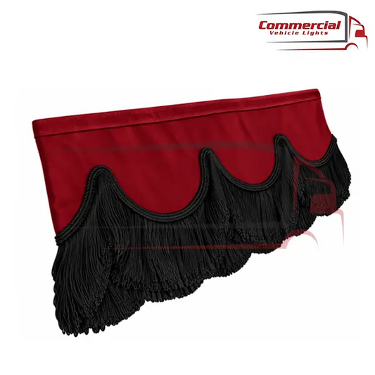 Universal Truck Front Window Pelmet Red With Black Tassels Universal