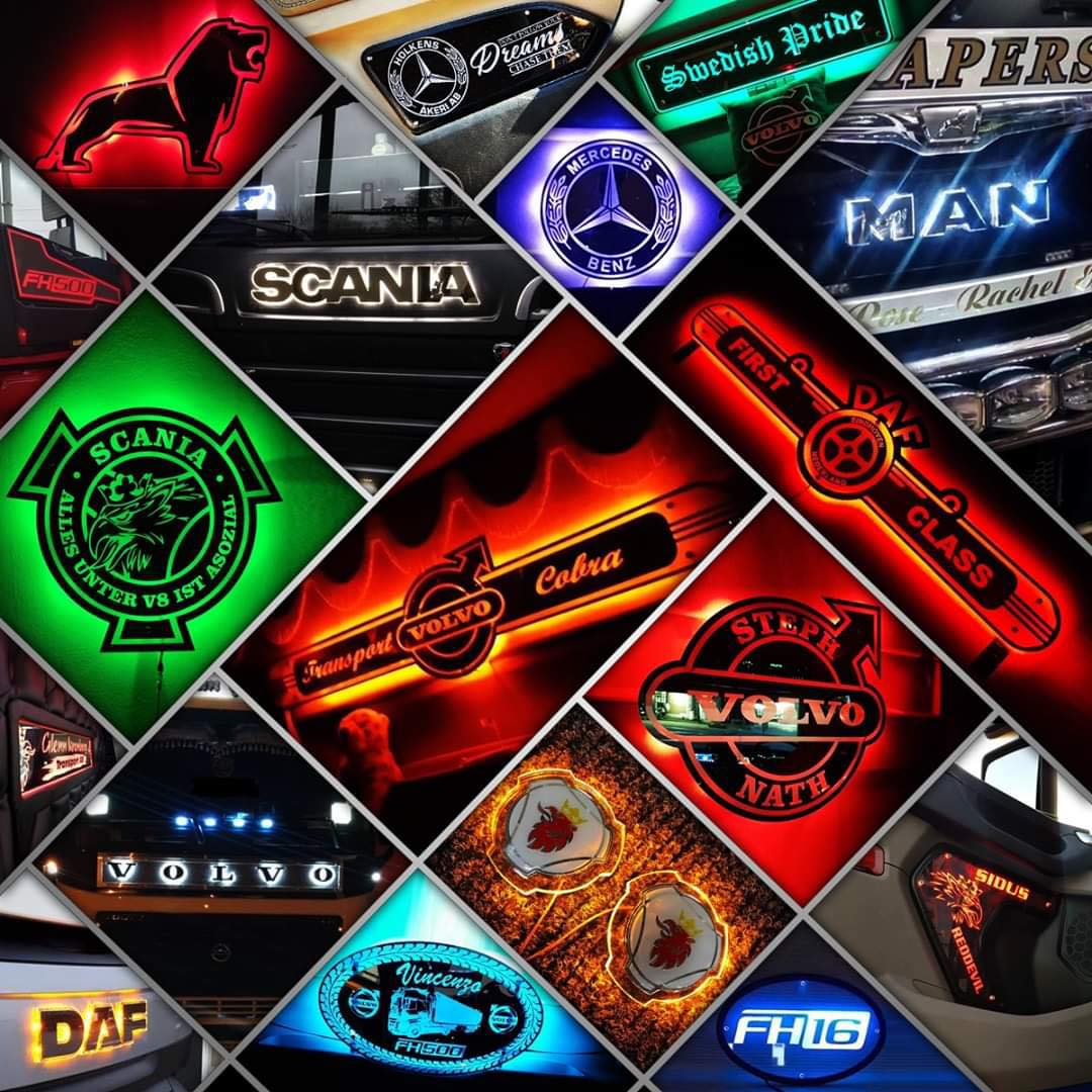 Custom Mirror / Clear Plexi Sign Truck / Van Lightboard