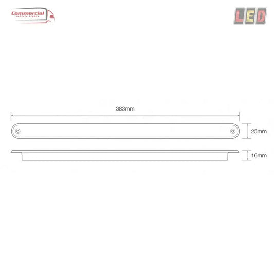 12V Stop/Tail Strip Lamp - 380R12E LED Autolamp