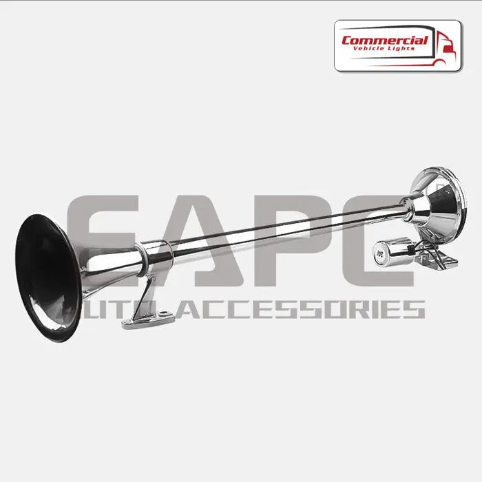 Horn-Tech 25 Inch (63cm) Trumpet Air Horn, Chrome, 120dB Horn-Tech