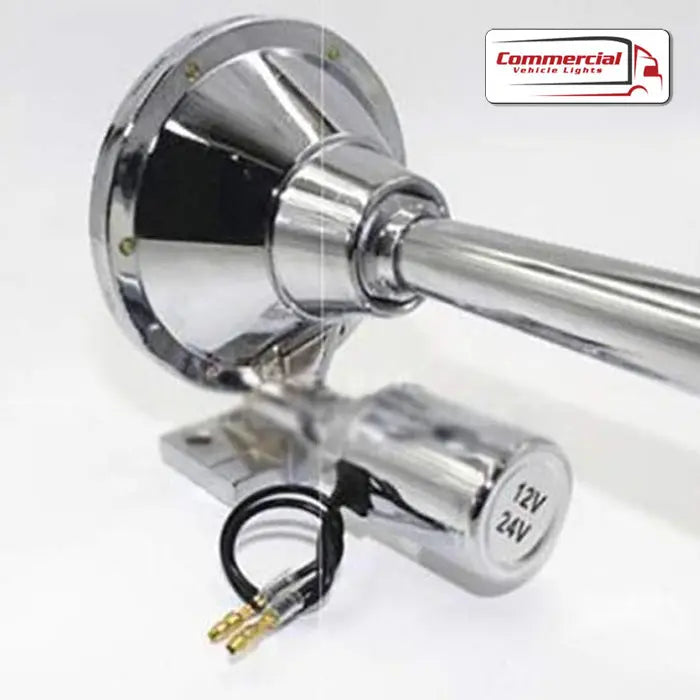Horn-Tech 25 Inch (63cm) Trumpet Air Horn, Chrome, 120dB Horn-Tech