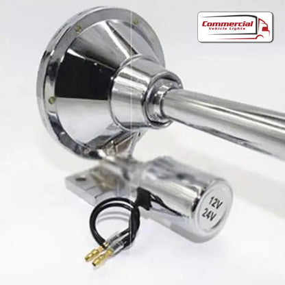 Horn-Tech 25 Inch (63cm) Trumpet Air Horn, Chrome, 120dB Horn-Tech