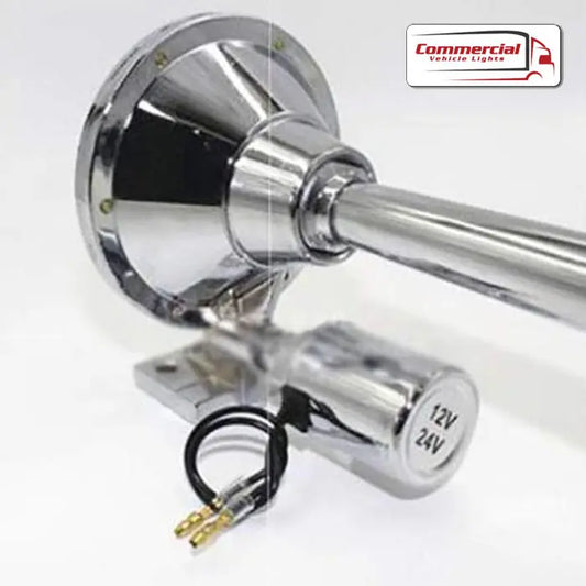 Horn-Tech 25 Inch (63cm) Trumpet Air Horn, Chrome, 120dB Horn-Tech