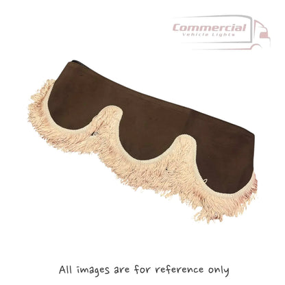 Universal Truck Front Window Pelmet Dark Brown Cream Tassels Universal
