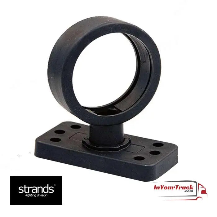 Strands Viking Outline Marker Lamp Rubber Arm - Short Swivel features a durable, flexible black rubber mount with a round collar for 60mm side marker lights.
